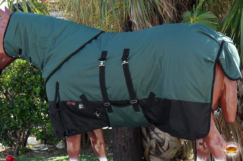 HILASON 1200D Waterproof Winter Horse Turnout Blanket Neck Cover Belly Wrap | 72 in